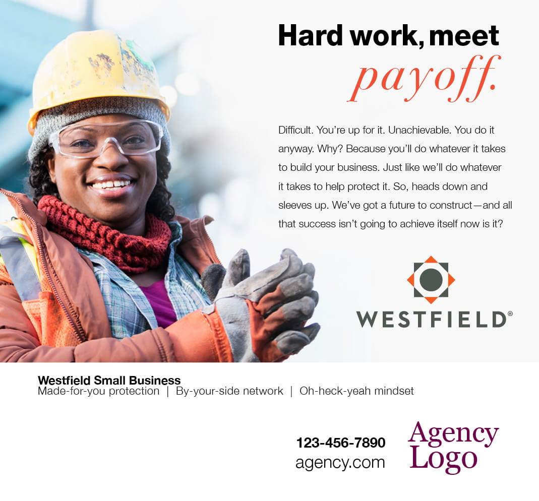 Westfield Small Business Construction Hard Work Print Ad