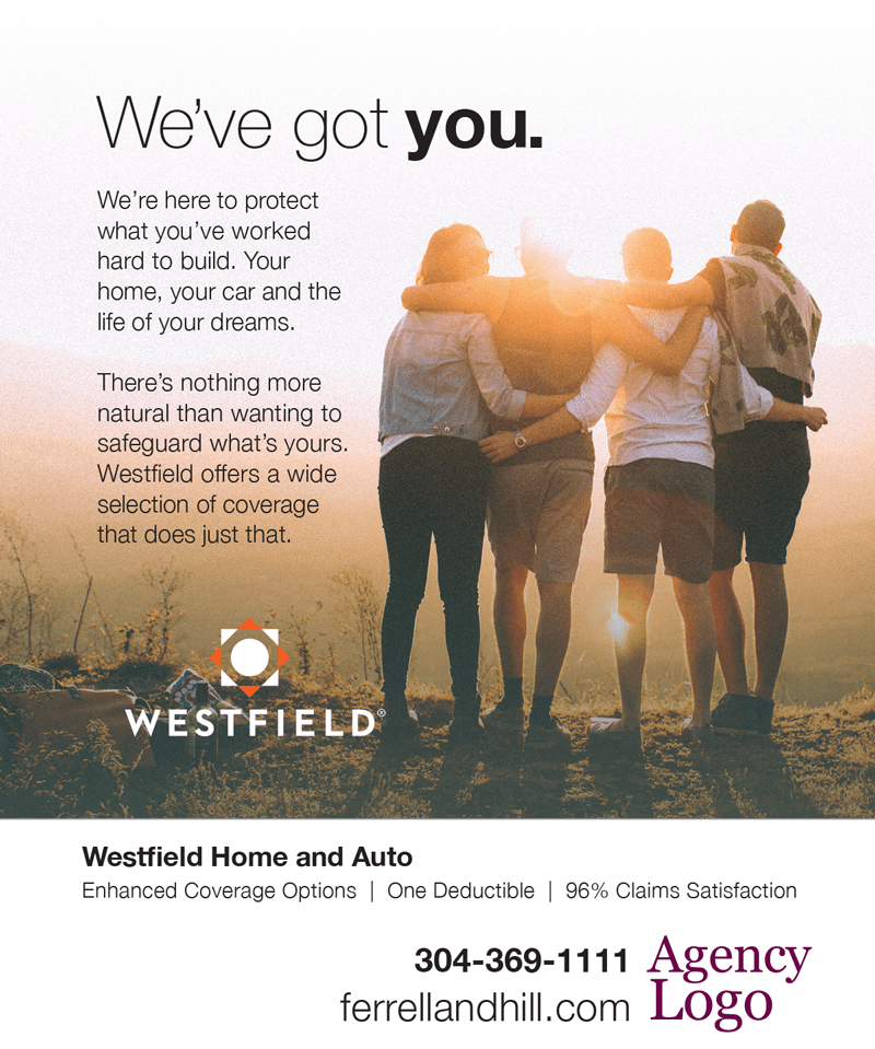 Family with locked arms at sunset Westfield Personal Lines We've Got You Print Ad
